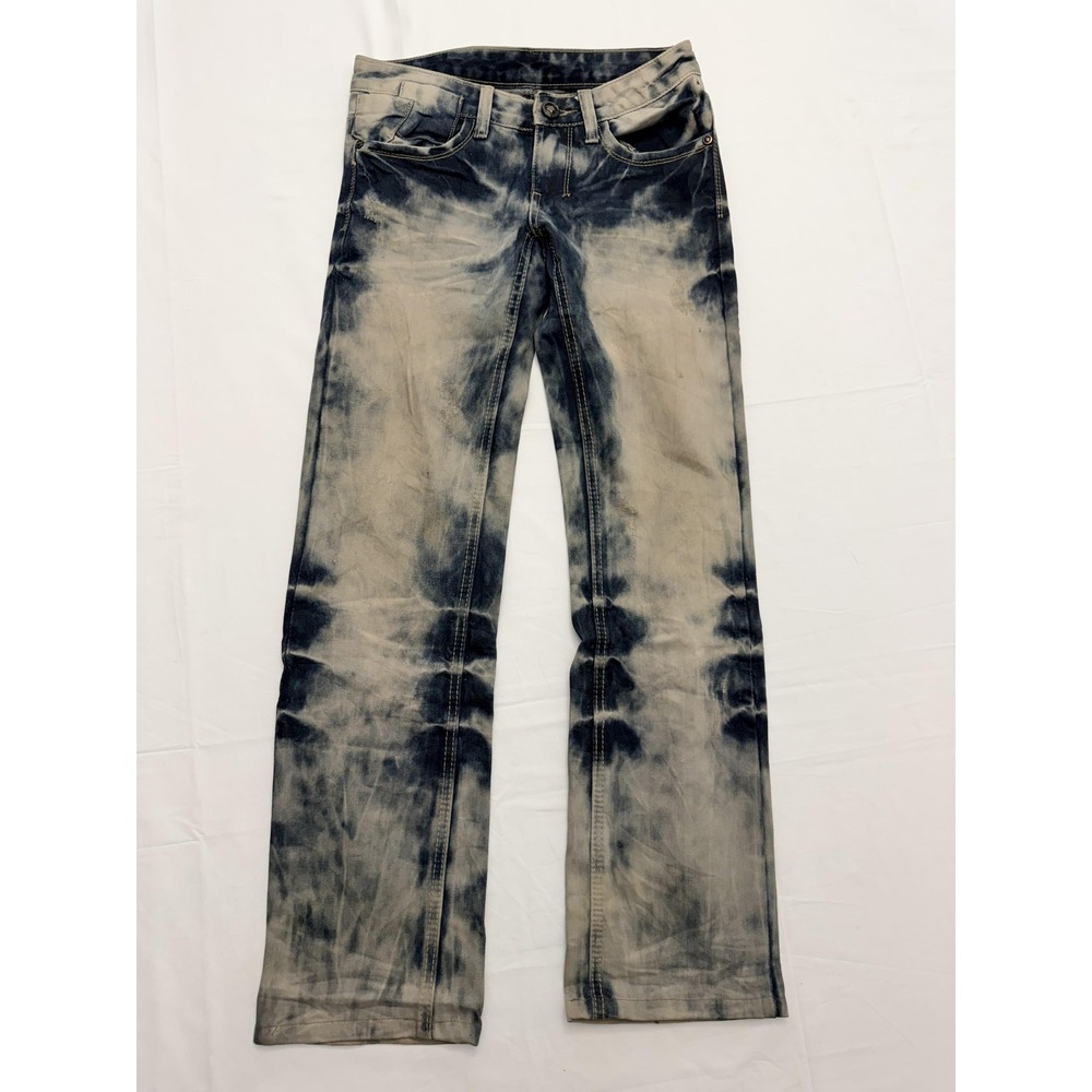 Lee Straight Jeans Womens 25 Blue Acid Wash Low Rise Sequin Pocket 28x32